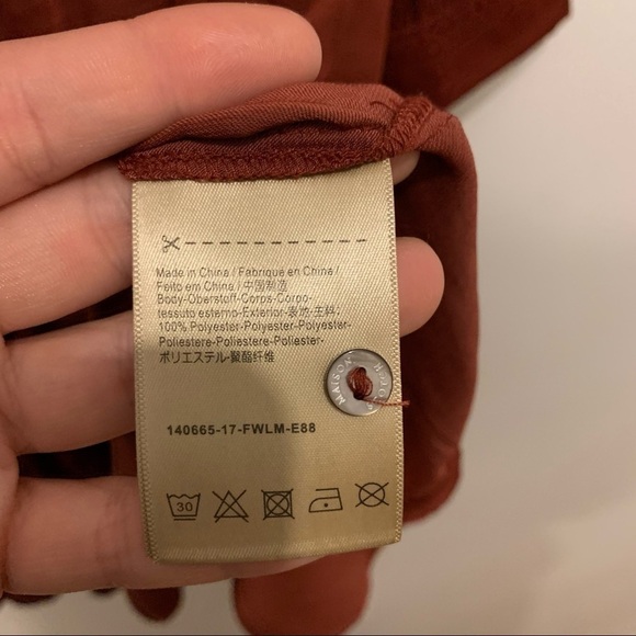 Scotch and Soda Drop Waist Satin Burgundy Ruffle Dress - Picture 7 of 9